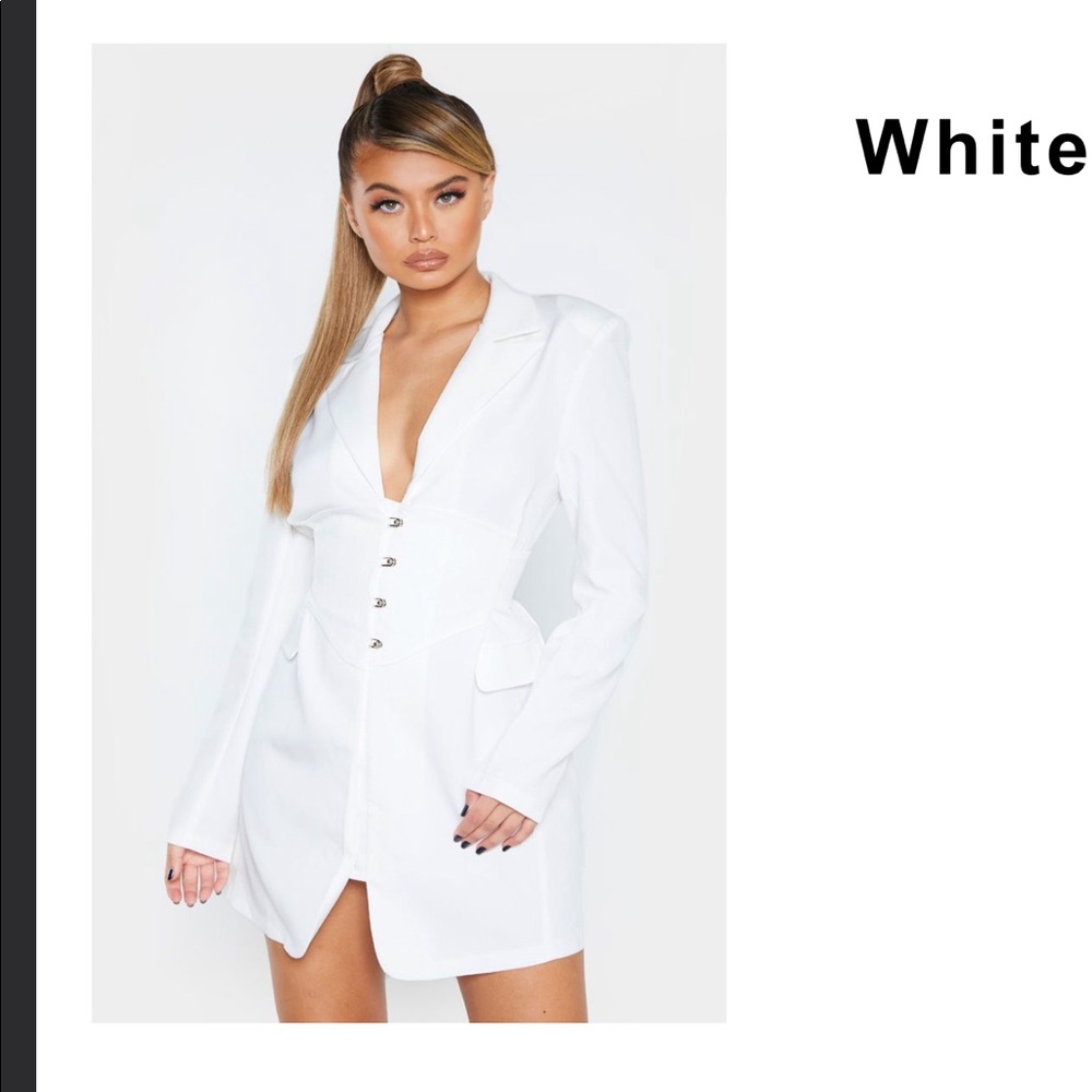 NWT White Blazer dress- Pretty Little Thing